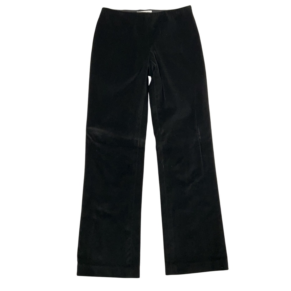 Brooks Brothers Pants Women 6 Black Velvet Dress Cotton Stretch Classic USA VTG